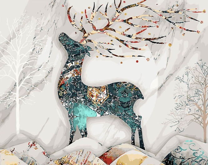 Red deer paint by numbers