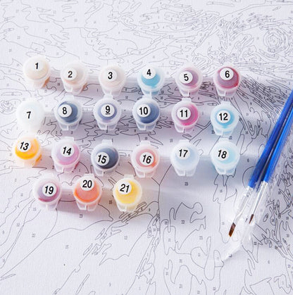 Purple Dandelion Paint by Numbers