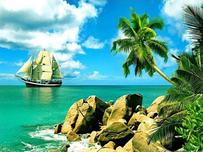 Île côtière Peinture par numéros