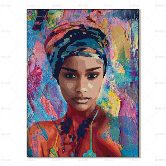 Woman with Headscarf Paint by Numbers