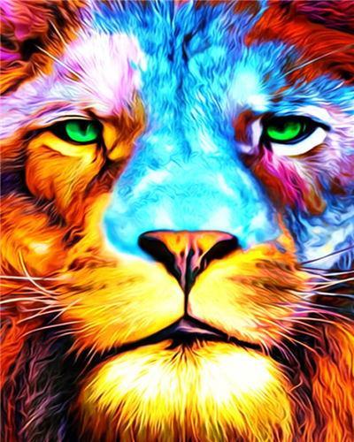 Lion à tête de lion à peindre par numéros