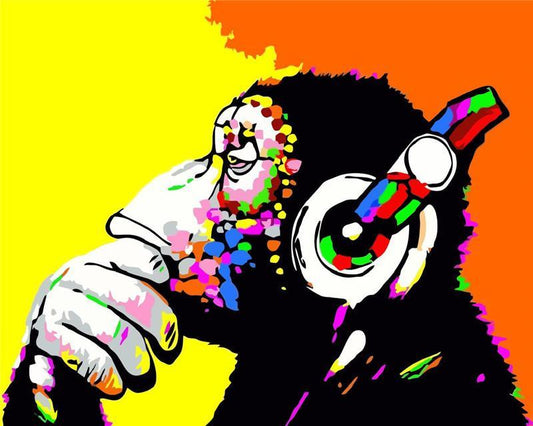 Chimpanzés peinture par numéros
