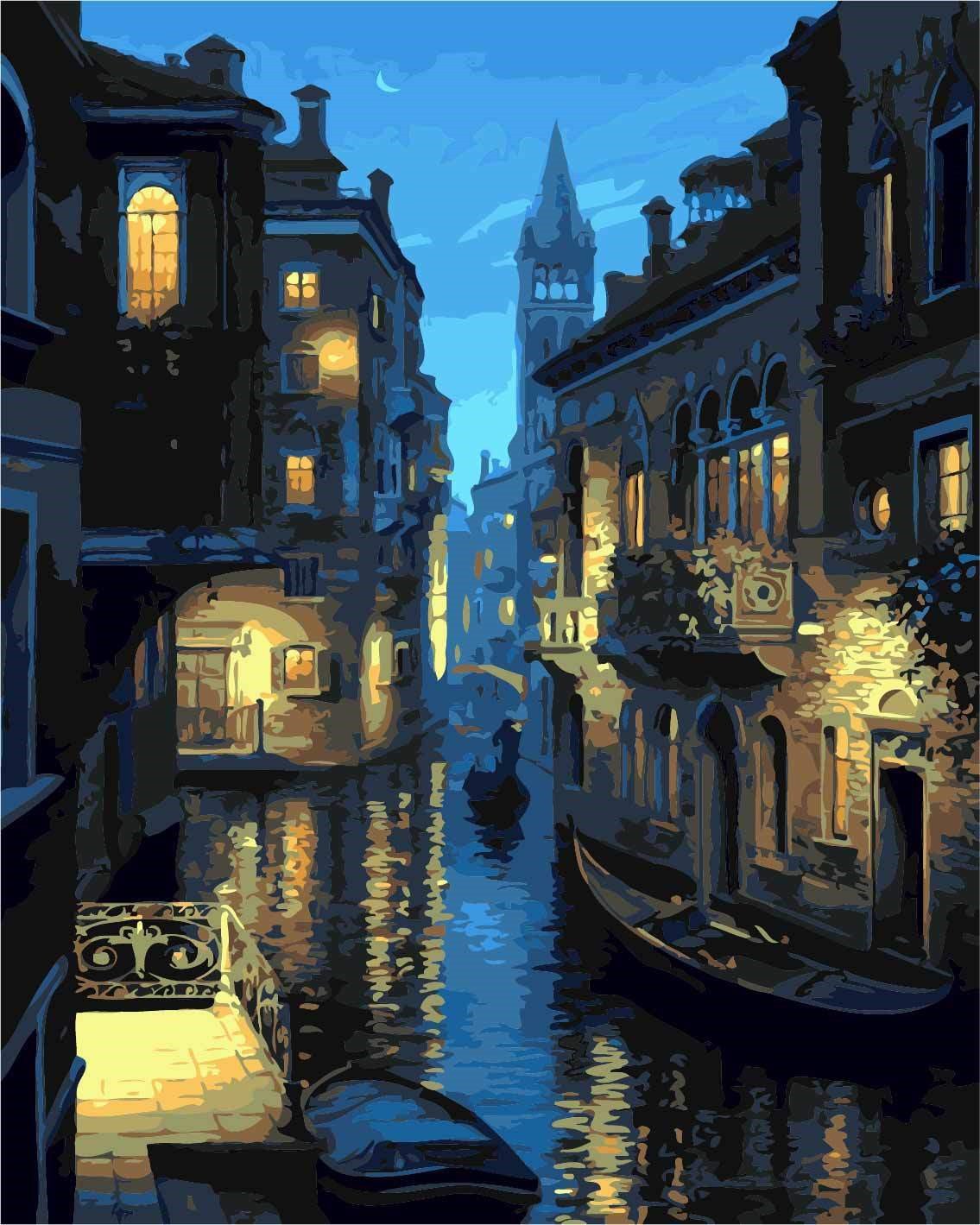 City on the Riverbank Paint by Numbers