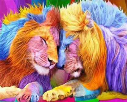 Two Lions Paint by Numbers
