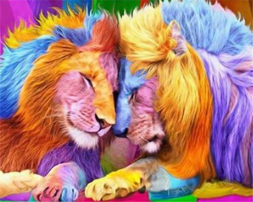 Two Lions Paint by Numbers