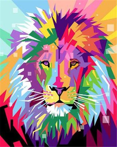 Lion violet Peinture par numéros