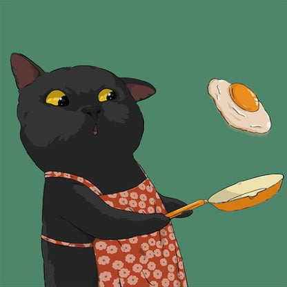 Black Cat Chef Paint by Numbers