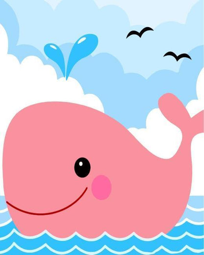 Baleine rose Peindre par numéros