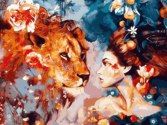 Femme Lionne Peinture par numéros