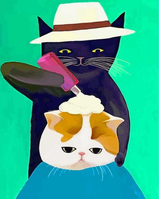 Cat Shampoo   Paint by Numbers