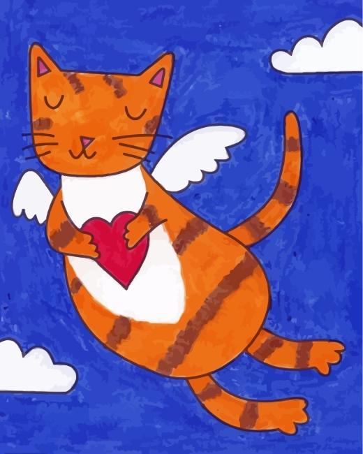 Chat orange - Peinture par numéros