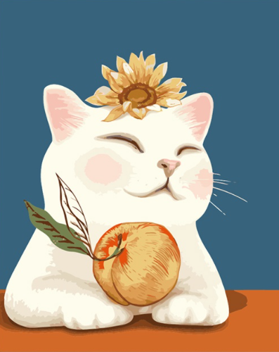 White Cat Paint by Numbers