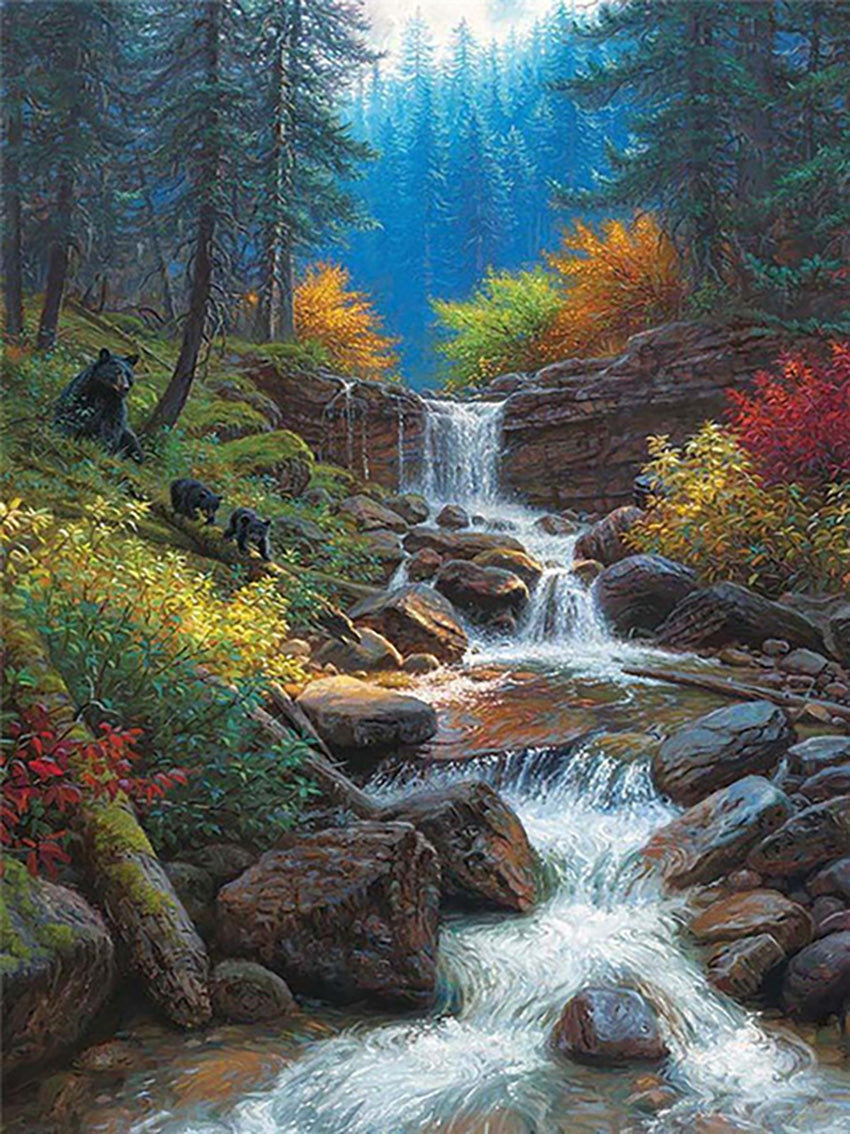 Ruisseau de montagne Peinture par numéros