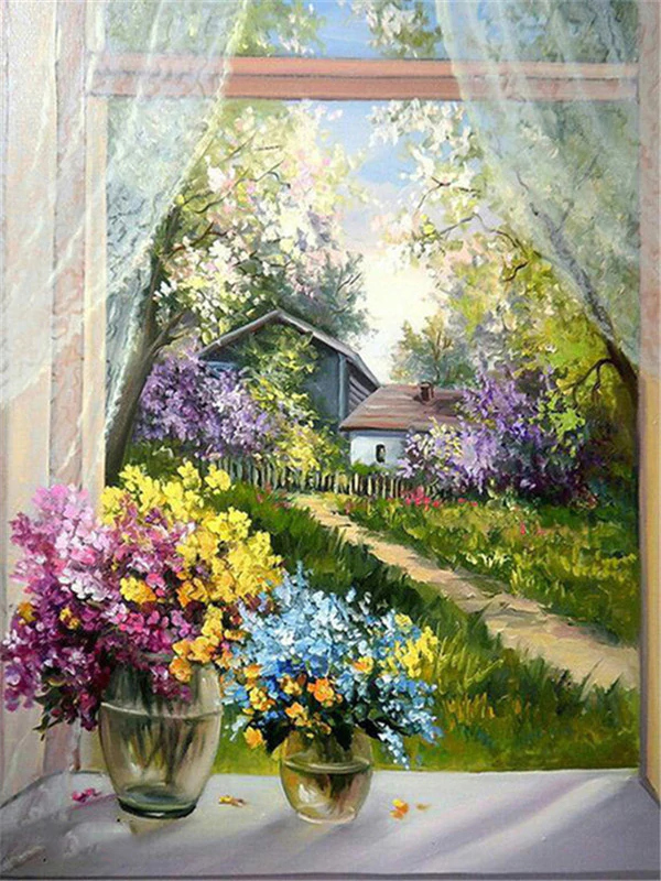 Vase de fenêtre  Peinture par numéros
