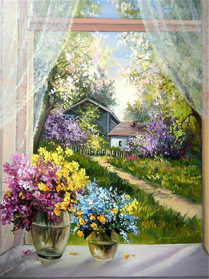 Vase de fenêtre  Peinture par numéros
