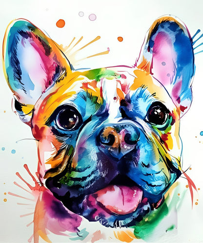 Colorful Dog Head Paint by Numbers