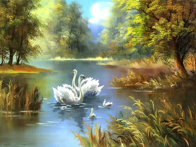 Cygne Peinture par Numéros