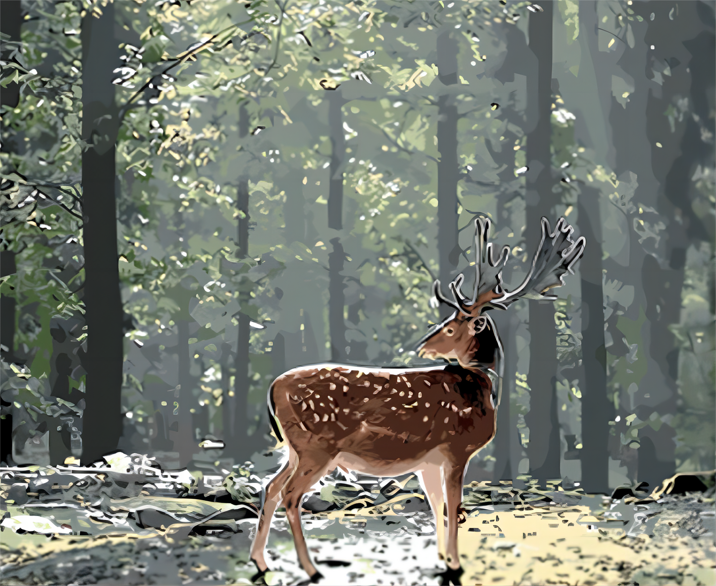 Sika cerf rouge  Peinture par numéros