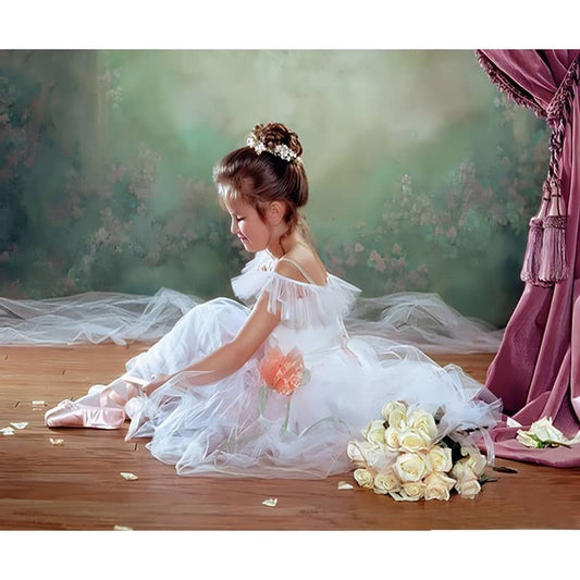 petite fille  peinture par numéros