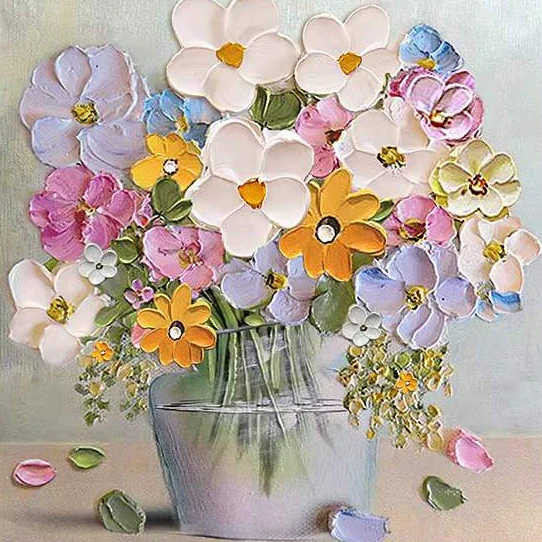 Fleurs et vases    Peinture par numéros