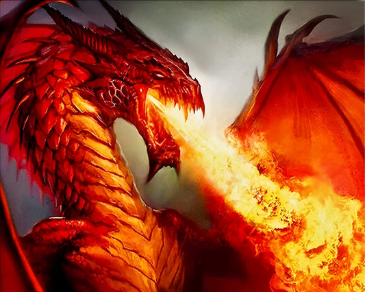 Dragon de feu  Peinture par numéros