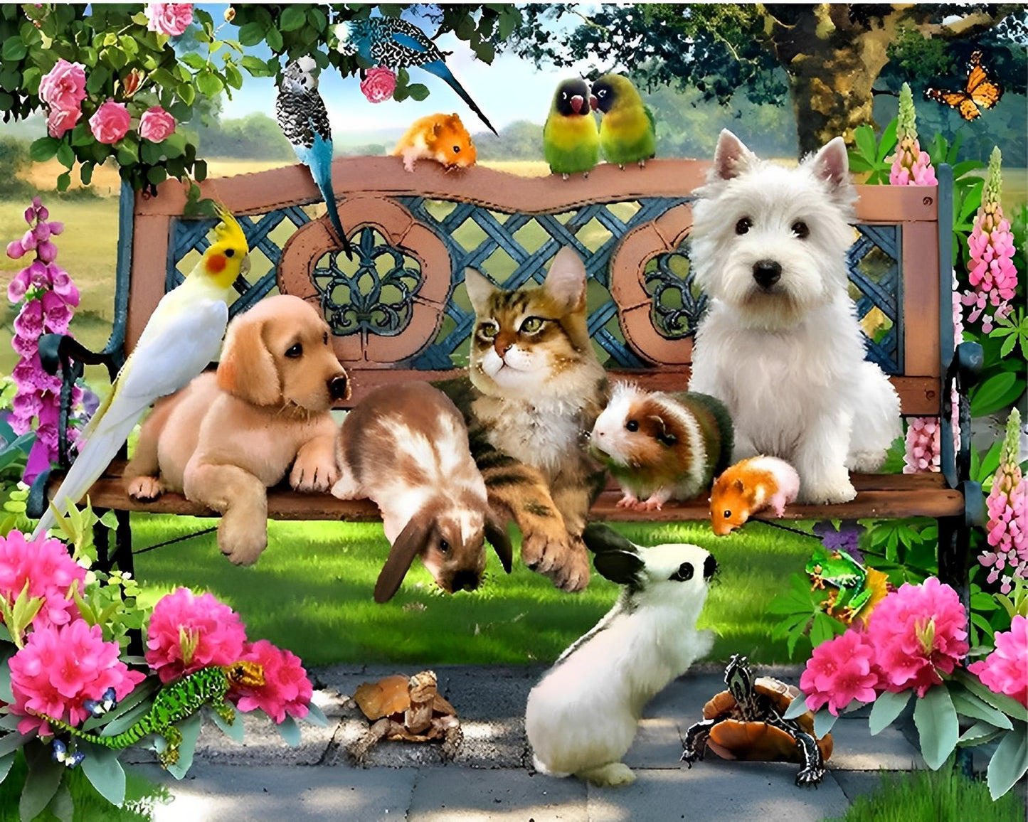 Cat and Dog Family Paint by Numbers
