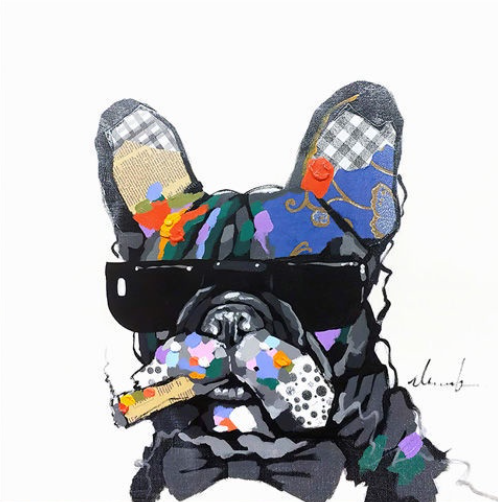 Chiot avec des lunettes de soleil  Peinture par numéros