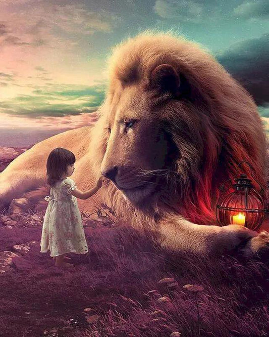 Woman and Lion Paint by Numbers