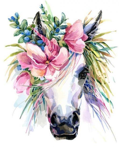 White Horse Head Paint by Numbers
