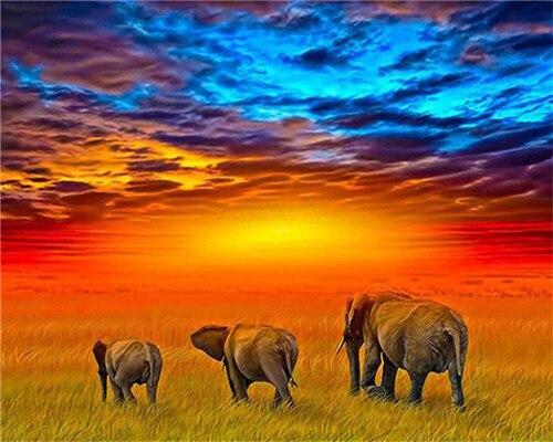Three Elephants Paint by Numbers