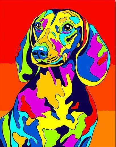 Mixed-Breed Dog Paint by Numbers