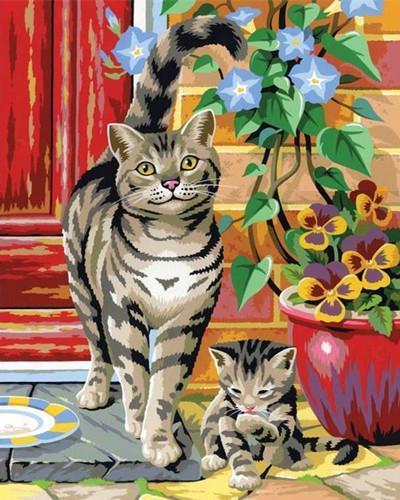 Cat in the Hallway Paint by Numbers