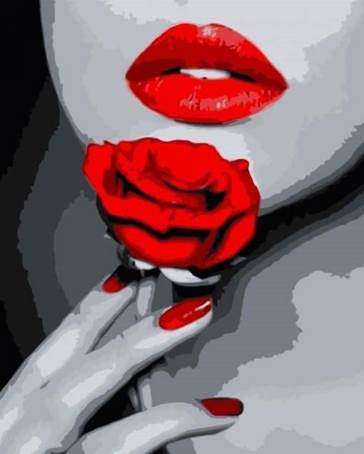 Femme et fleurs Peinture par numéros