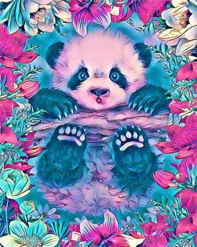 Selfie de panda roux par numéros