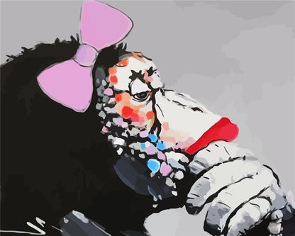 Babouin noir – Peinture par numéros