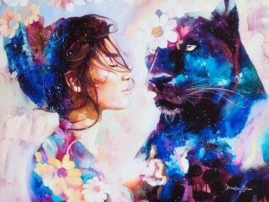 Man and Wolf Paint by Numbers