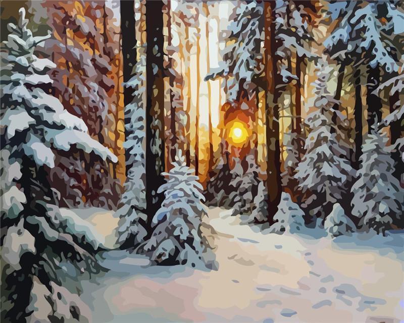 La neige  Peinture par numéros