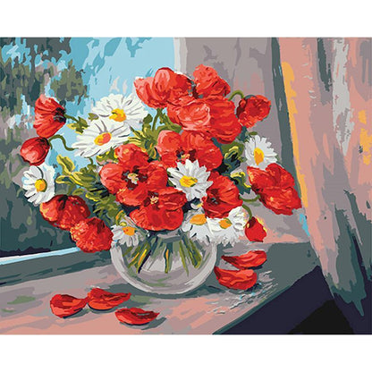Flowers at the Window Paint by Numbers