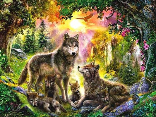 Chien-loup – Peinture par numéros
