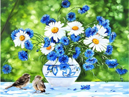 Peindre par numéros : fleur bleue