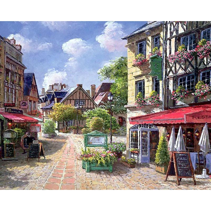 Scène de rue    Peinture par numéros
