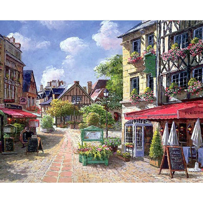 Scène de rue    Peinture par numéros