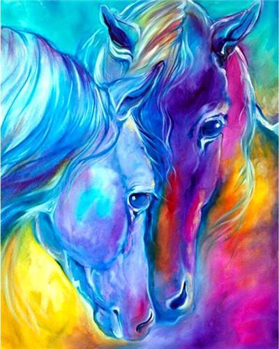 Cheval bleu  Peinture par numéros