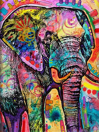 Éléphant coloré Peinture par numéros