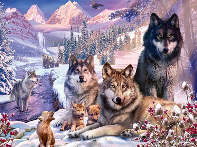Wolf Pack Paint by Numbers