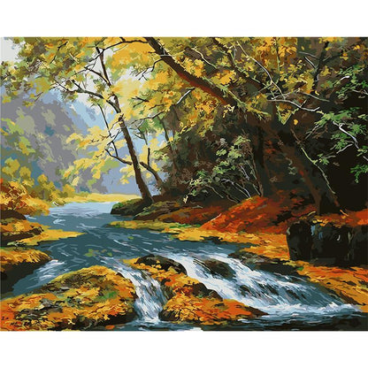 Torrent de montagne   Peinture par numéros