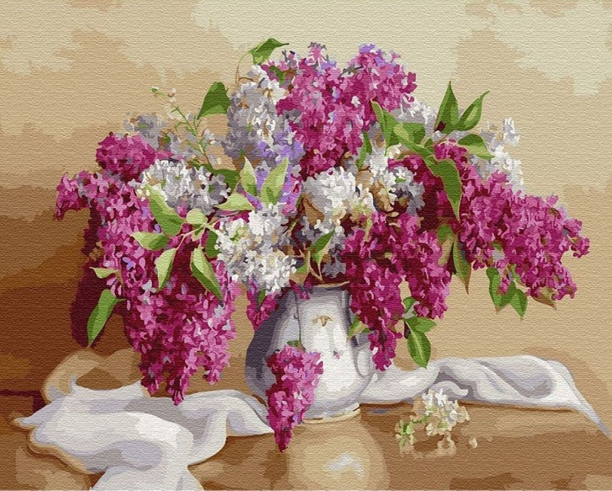 Vase et fleurs   Peinture par numéros
