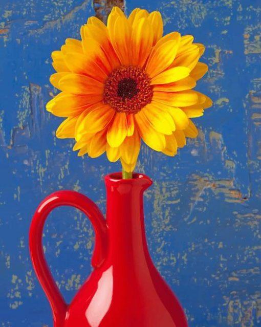 Paint by Numbers Vase and Sunflowers