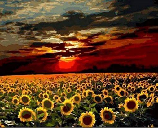 Mer de tournesols  Peinture par numéros
