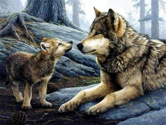 Deux chiots Peinture par numéros